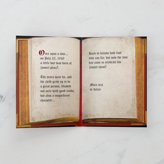 Antiek boek (aanpasbaar) kaart (Binnen)