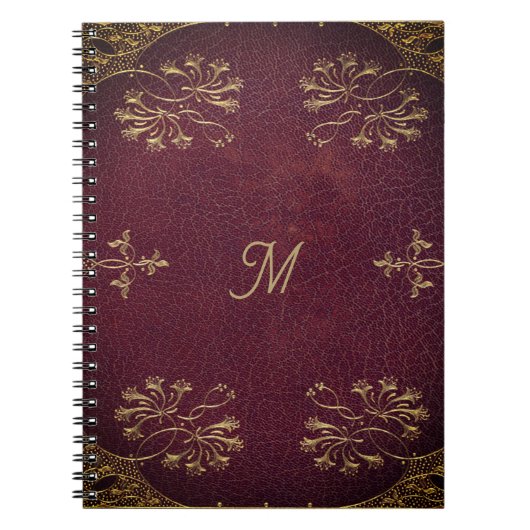 antiek boekbinding - lederen look notitieboek (Voorkant)