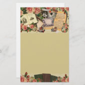  Antiek Boeken en Rozen Collage Briefpapier (Voorkant / Achterkant)