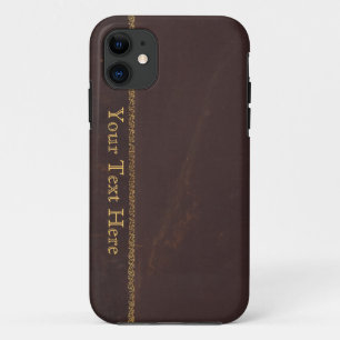 Antiek boekenkunstleder, retro-look iPhone 11 hoesje