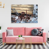 antiek boerderij gereedschap oude olieverfschilde canvas afdruk (Insitu (Woonkamer))