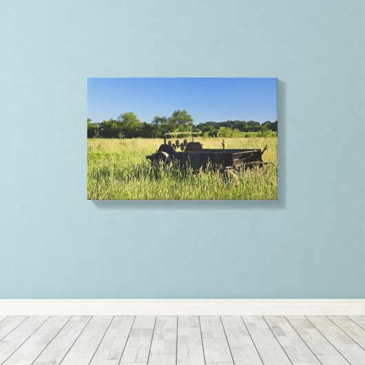Antiek Boerderij Wagon Canvas Afdruk (Insitu (Houten vloer))