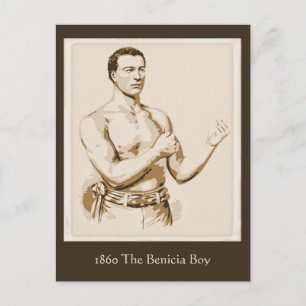 Antiek boksen 1860 De Benicia Boy Briefkaart