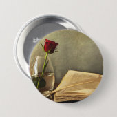 Antiek Book and Roos Pinback Button (Voorkant /achterkant)