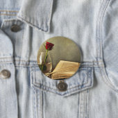 Antiek Book and Roos Pinback Button (In situ)
