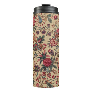 Antiek Borduurwerk Bloem Motief Meubelstof Thermosbeker