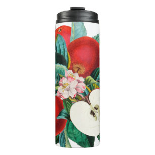 Antiek botanische appelfruitregeling, appelsap thermosbeker
