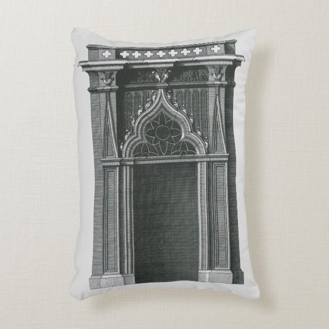 Antiek bouwelement, gotische deuropening accent kussen (Voorkant(Verticaal))