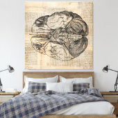 Antiek breindiagram Oude Fashioned Art Canvas Afdruk (Insitu (Slaapkamer))