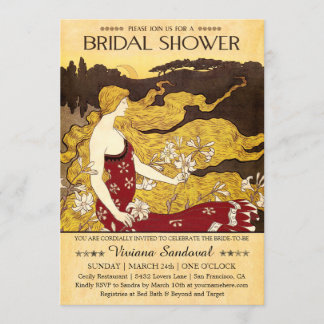 Antiek Bridal Shower-uitnodigingen Kaart