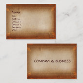 ANTIEK BROWN PARCHMENT VISITEKAARTJE (Voorkant / Achterkant)