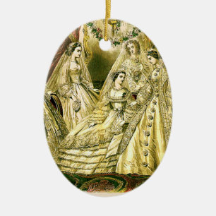 Antiek bruidsschat keramisch ornament