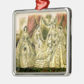 Antiek bruidsschat metalen ornament (Links)