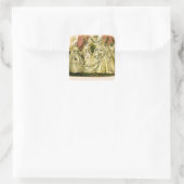 Antiek bruidsschat vierkante sticker (Tas)