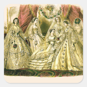 Antiek bruidsschat vierkante sticker