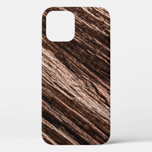 Antiek bruine, verouderde houten achtergrond. oud; iPhone 12 hoesje