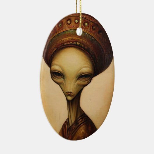 Antiek buitenaards portret keramisch ornament (Rechts)