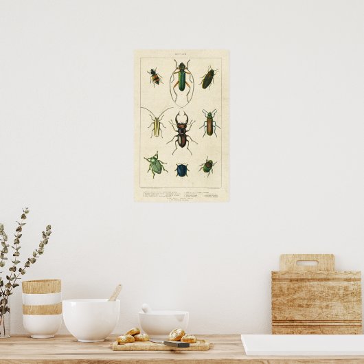 Antiek bundel op oud papier poster (Keuken)