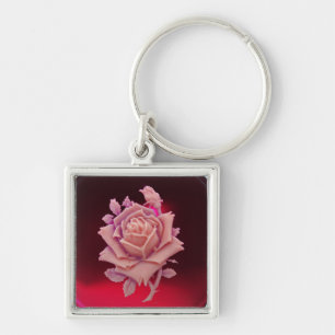ANTIEK CAMEO/BEAUTIFUL PINK ROSE, Red Burgundy Sleutelhanger