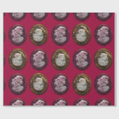 ANTIEK CAMEO DAMES ,DRUIVEN DRUIVEN EN UIL CADEAUPAPIER (Vlak)