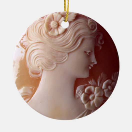 Antiek  cameo keramisch siermiddel ornament (Voorkant)