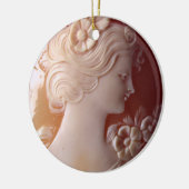 Antiek  cameo keramisch siermiddel ornament (Links)