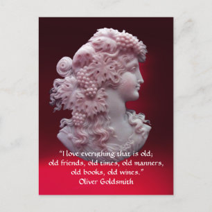 ANTIEK CAMEO, LADY MET DRUIVENWIJNQUOTE BRIEFKAART