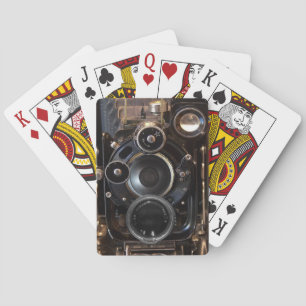 Antiek camerafotografie lensfilm pokerkaarten