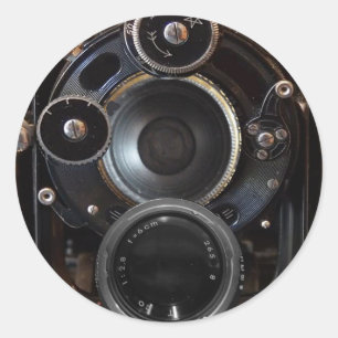 Antiek camerafotografie  lensfilm ronde sticker