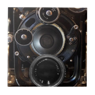 Antiek camerafotografie  lensfilm tegeltje