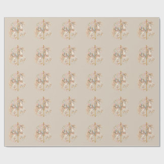 Antiek Carrousel Paard Cottagecore Cadeau Cadeaupapier