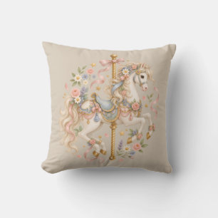 Antiek Carrousel Paard Cottagecore Cadeau Kussen
