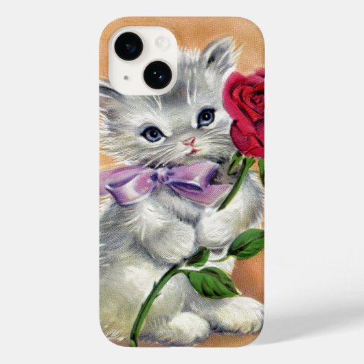 Antiek  Cat Coquette Leuke Kitten roos Case-Mate iPhone Case (Achterkant)