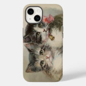 Antiek  Cat Cute Kittens Bow Coquette Case-Mate iPhone Case (Achterkant)
