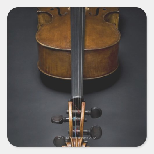 Antiek Cello Vierkante Sticker (Voorkant)