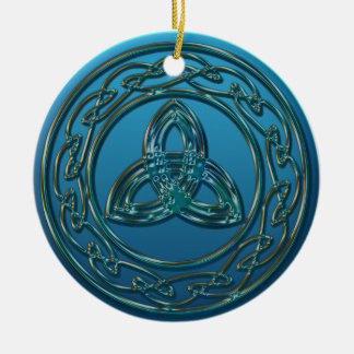 Antiek celtische trottoir niet in blauw groen keramisch ornament