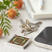 Antiek checkboard van Ethan Harper Sleutelhanger (Zijkant)