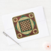 Antiek checkboard van Ethan Harper Vierkante Sticker (Envelop)