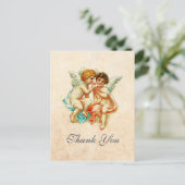  Antiek Cherub Angels Tekening Dank je Briefkaart (Staand voorkant)