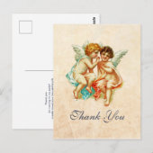  Antiek Cherub Angels Tekening Dank je Briefkaart (Voorkant / Achterkant)