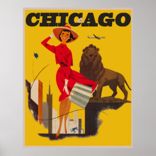 Antiek Chicago Poster