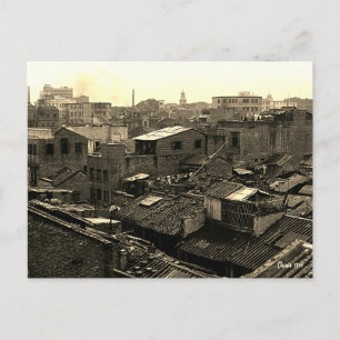 Antiek China Kanton stad Briefkaart