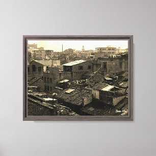 Antiek China Kanton stad Canvas Afdruk