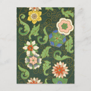 Antiek Chinees Cloisonné-patroon: Jade Groen Briefkaart