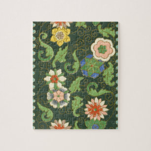 Antiek Chinees Cloisonné-patroon: Jade Groen Legpuzzel