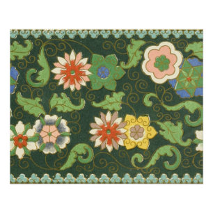 Antiek Chinees Cloisonné-patroon: Jade Groen Perfect Poster