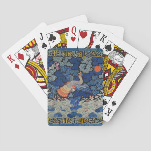 Antiek Chinees Kraanpatroon: Keizerblauw Pokerkaarten