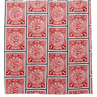 Antiek Chinees Paginastempel Design Dragon Briefka Douchegordijn
