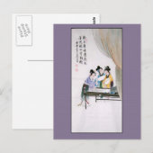Antiek Chinees schilderij van drie Chinese vrouwen Briefkaart (Voorkant / Achterkant)