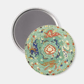 Antiek Chinese cirkel blauw groen Magneet (Voorkant / Achterkant)